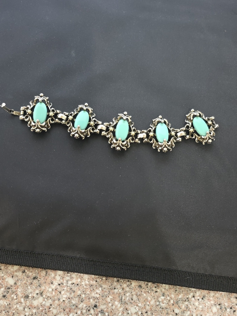 Serlo Selini Vintage Bracelet with Pale Aqua Cabochon
